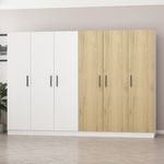 Casa si Gradina - Mobilier - Dulapuri si sifoniere - Sifoniere - Sifonier, Hanah Home, pal melaminat, alb nuc, 270x210x52 cm - Infinity.ro