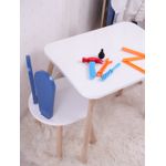 Casa si Gradina - Mobilier - Seturi de mobilier - Seturi mese si scaune - Set masa si scaune copii, Hanah Home, mdf, albastru si alb, masa 50x45x60 cm, scaun 30x25x30 cm, 517BMB1115 - Infinity.ro