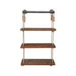 Casa si Gradina - Mobilier - Biblioteci si rafturi - Rafturi - Raft de perete, Hanah Home, lemn molid si metal, nuc si negru, 60x13x120 cm - Infinity.ro