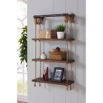 Casa si Gradina - Mobilier - Biblioteci si rafturi - Rafturi - Raft de perete, Hanah Home, lemn molid si metal, nuc si negru, 60x13x120 cm - Infinity.ro