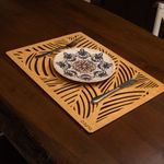 Casa si Gradina - Bucatarie si vesela - Organizare si depozitare bucatarie - Suporturi tacamuri si vase - Set de covorase de masa, Hermia, lemn, miere, 33x45 cm, 6 bucati - Infinity.ro