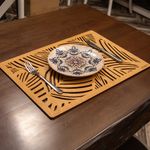 Casa si Gradina - Bucatarie si vesela - Organizare si depozitare bucatarie - Suporturi tacamuri si vase - Set de covorase de masa, Hermia, lemn, miere, 33x45 cm, 6 bucati - Infinity.ro