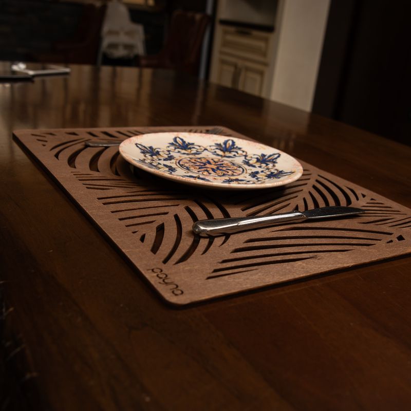 Casa si Gradina - Bucatarie si vesela - Organizare si depozitare bucatarie - Suporturi tacamuri si vase - Set suporturi de masa, Hermia, lemn, wenge, 33x45 cm, 6 bucati, 790PYN1171 - Infinity.ro