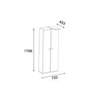 Casa si Gradina - Mobilier - Dulapuri si sifoniere - Sifoniere - Sifonier, Hanah Home, pal melaminat, pin atlantic si antracit, 72x45.3x179.8 cm - Infinity.ro