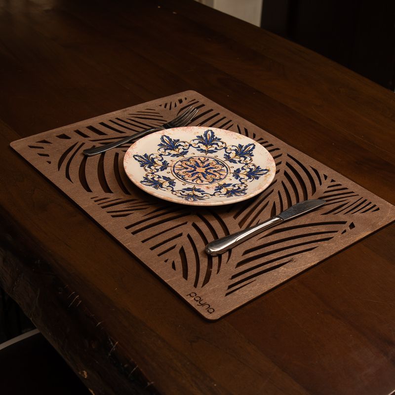 Casa si Gradina - Bucatarie si vesela - Organizare si depozitare bucatarie - Suporturi tacamuri si vase - Set suporturi de masa, Hermia, lemn, wenge, 33x45 cm, 6 bucati, 790PYN1171 - Infinity.ro