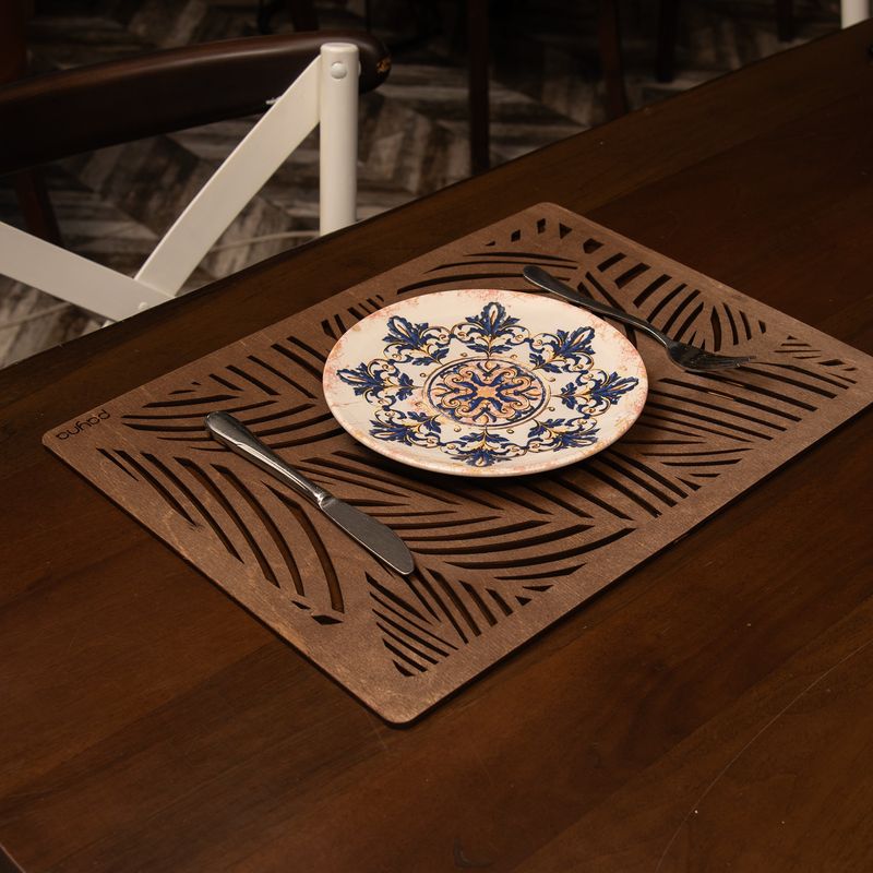 Casa si Gradina - Bucatarie si vesela - Organizare si depozitare bucatarie - Suporturi tacamuri si vase - Set suporturi de masa, Hermia, lemn, wenge, 33x45 cm, 6 bucati, 790PYN1171 - Infinity.ro