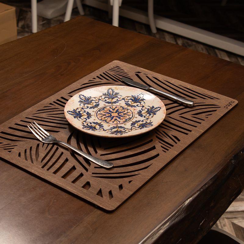 Casa si Gradina - Bucatarie si vesela - Organizare si depozitare bucatarie - Suporturi tacamuri si vase - Set suporturi de masa, Hermia, lemn, wenge, 33x45 cm, 6 bucati, 790PYN1171 - Infinity.ro