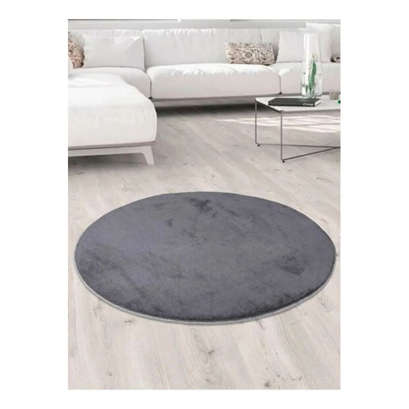 Casa si Gradina - Textile si covoare - Covoare - Covoare casa - Covor rotund, Conceptum Hypnose, gri inchis, 100% poliester, diametru 100 cm, antiderapant - Infinity.ro