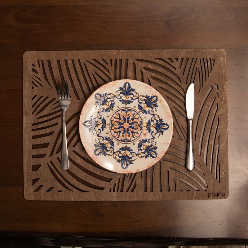 Casa si Gradina - Bucatarie si vesela - Organizare si depozitare bucatarie - Suporturi tacamuri si vase - Set suporturi de masa, Hermia, lemn, wenge, 33x45 cm, 6 bucati, 790PYN1171 - Infinity.ro