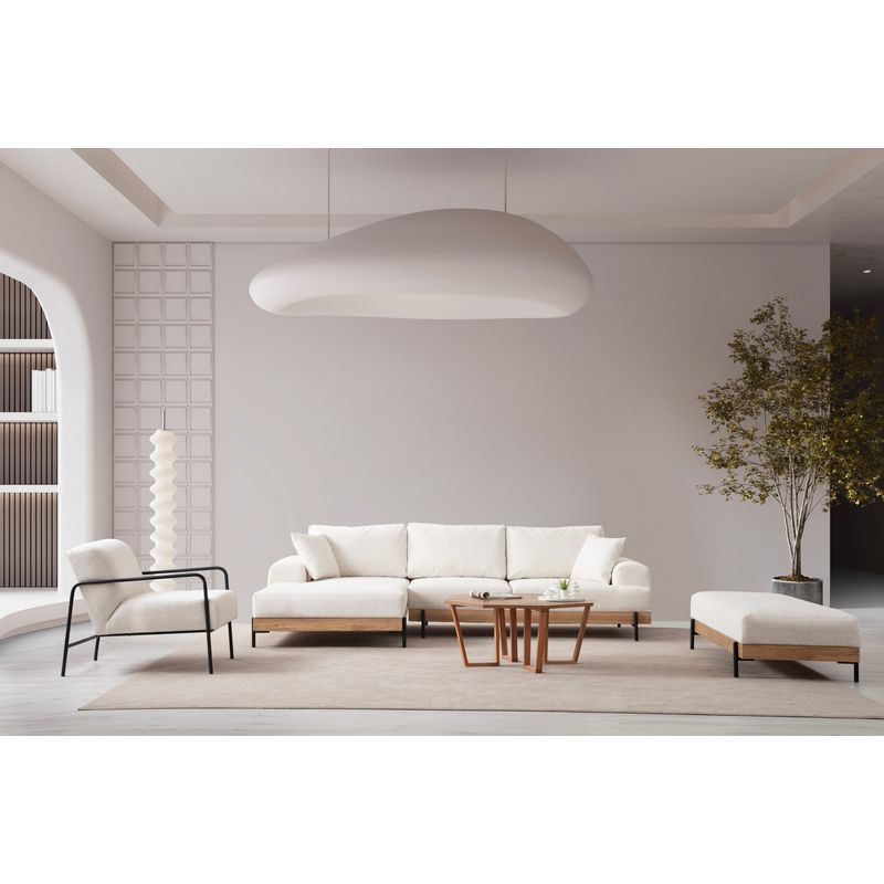 Casa si Gradina - Mobilier - Canapele si coltare - Coltare - Coltar, Hanah Home, lemn fag si pal, alb, 170x280x98 cm, 560ARE2127 - Infinity.ro