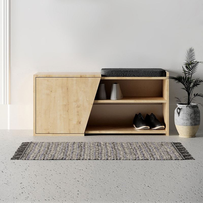 Casa si Gradina - Mobilier - Organizare si depozitare - Organizator incaltaminte - Dulap pentru pantofi, Hanah Home, pal melaminat, stejar, 104x47x37 cm - Infinity.ro