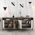 Casa si Gradina - Mobilier - Comode si corpuri - Console - Consola, Hanah Home, pal melaminat, nuc si alb, 180x35x78.6 cm - Infinity.ro