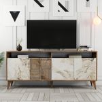 Casa si Gradina - Mobilier - Comode si corpuri - Console - Consola, Hanah Home, pal melaminat, nuc si alb, 180x35x78.6 cm - Infinity.ro