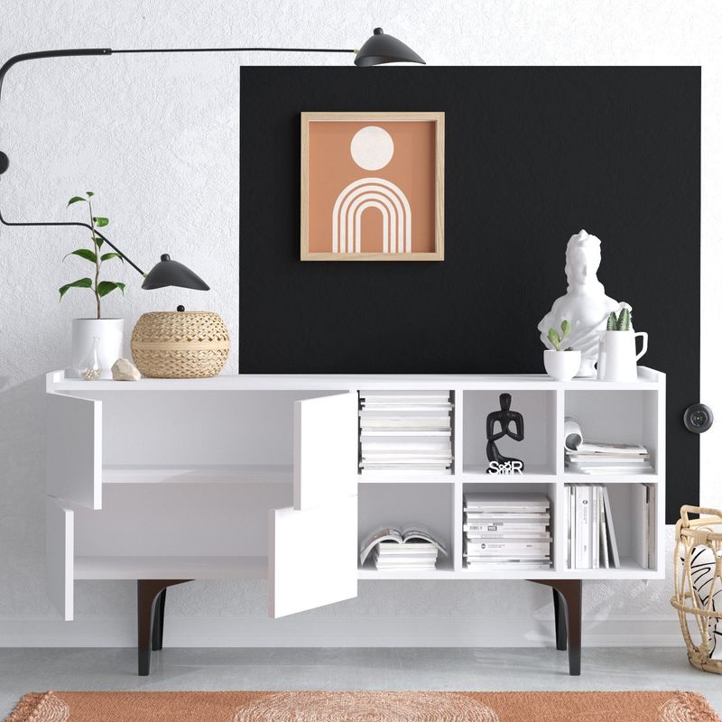 Casa si Gradina - Mobilier - Comode si corpuri - Console - Consola, Hanah Home, pal melaminat, alb, 150x40x75 cm - Infinity.ro