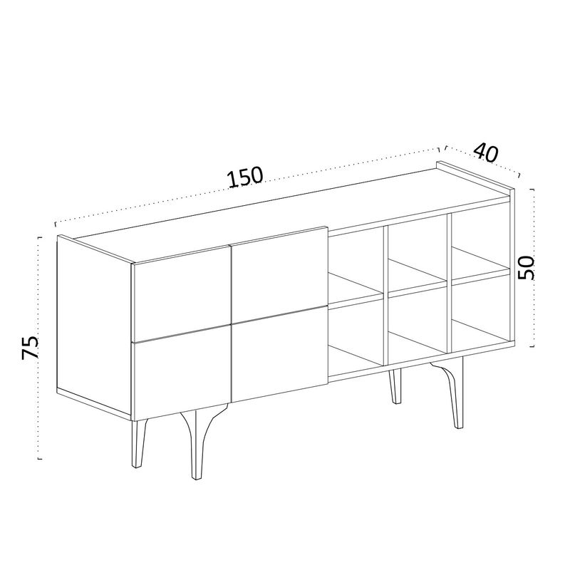 Casa si Gradina - Mobilier - Comode si corpuri - Console - Consola, Hanah Home, pal melaminat, alb, 150x40x75 cm - Infinity.ro