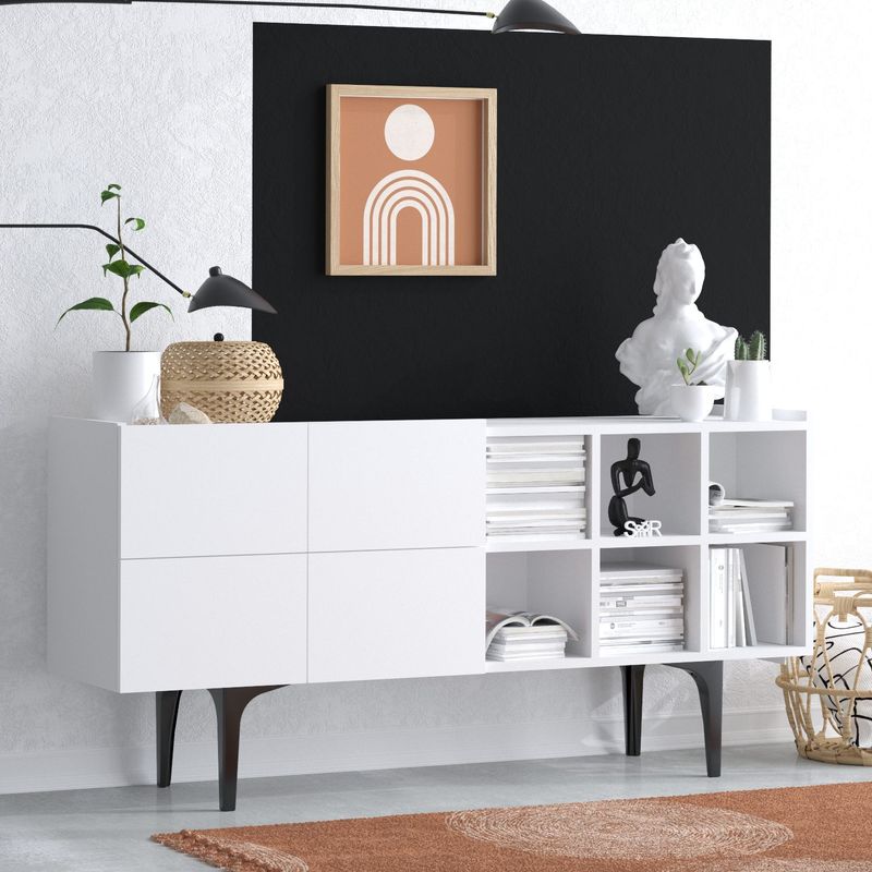 Casa si Gradina - Mobilier - Comode si corpuri - Console - Consola, Hanah Home, pal melaminat, alb, 150x40x75 cm - Infinity.ro