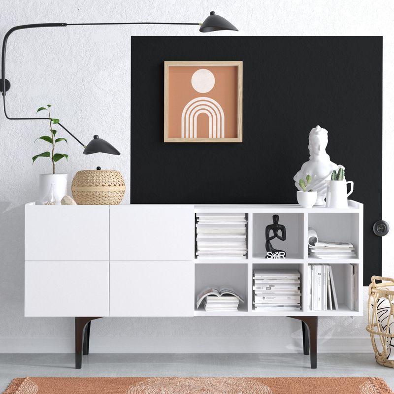 Casa si Gradina - Mobilier - Comode si corpuri - Console - Consola, Hanah Home, pal melaminat, alb, 150x40x75 cm - Infinity.ro