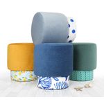 Casa si Gradina - Mobilier - Scaune si fotolii - Tabureti - Puf, Atelier Del Sofa, bumbac si in, multicolor, 43x46 cm - Infinity.ro