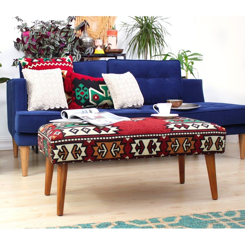 Casa si Gradina - Mobilier - Scaune si fotolii - Tabureti - Taburet, Atelier Del Sofa, bumbac si poliester, multicolor, 91x46x42 cm - Infinity.ro
