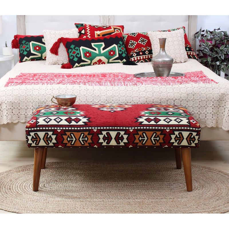Casa si Gradina - Mobilier - Scaune si fotolii - Tabureti - Taburet, Atelier Del Sofa, bumbac si poliester, multicolor, 91x46x42 cm - Infinity.ro