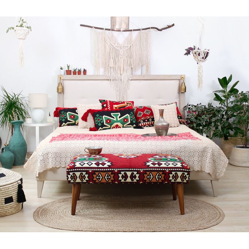 Casa si Gradina - Mobilier - Scaune si fotolii - Tabureti - Taburet, Atelier Del Sofa, bumbac si poliester, multicolor, 91x46x42 cm - Infinity.ro