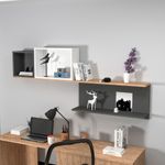 Casa si Gradina - Mobilier - Biblioteci si rafturi - Rafturi - Raft de perete, Hanah Home, panou aglomerat melaminat, pin atlantic antracit alb, 180x80.4x19.6 cm - Infinity.ro