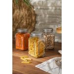 Casa si Gradina - Bucatarie si vesela - Organizare si depozitare bucatarie - Borcane si capace - Set borcane, Hermia, sticla, argintiu, 8.5x8.5x14 cm, 660 ml, 3 piese - Infinity.ro