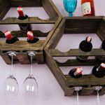 Casa si Gradina - Bucatarie si vesela - Accesorii bar - Suporturi bauturi - Raft de bucatarie, Hanah Home, lemn de molid, stejar inchis, 42x46x20 cm - Infinity.ro