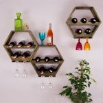 Casa si Gradina - Bucatarie si vesela - Accesorii bar - Suporturi bauturi - Raft de bucatarie, Hanah Home, lemn de molid, stejar inchis, 42x46x20 cm - Infinity.ro