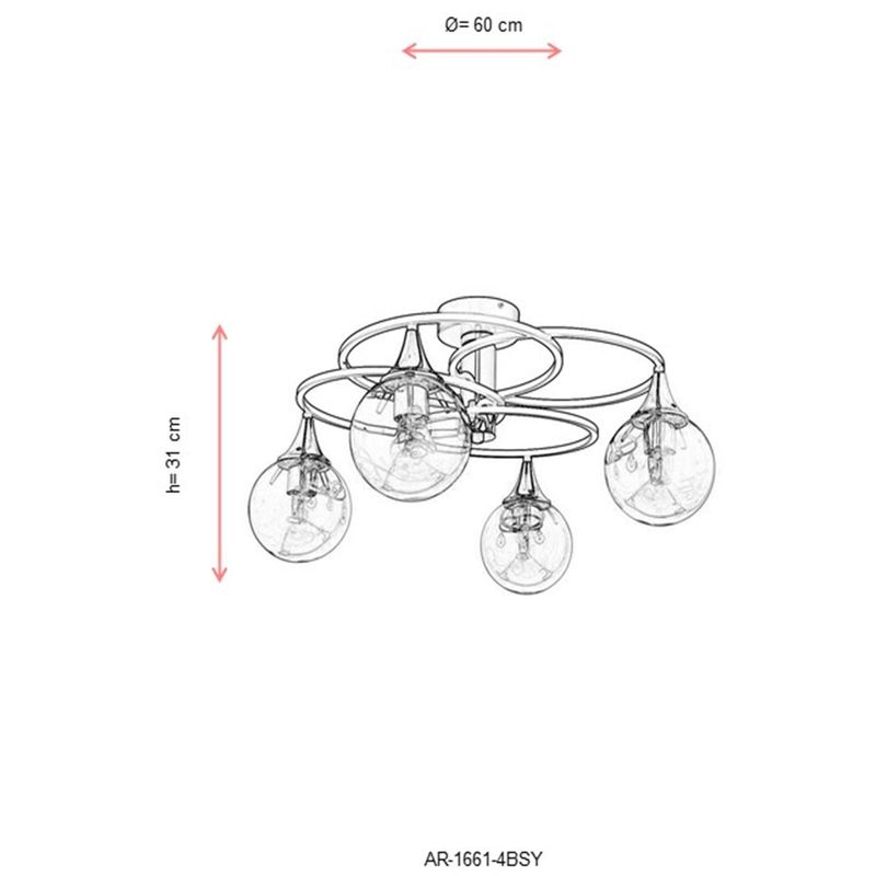 Casa si Gradina - Corpuri si surse de iluminat - Lustre si pendule - Candelabru, Opviq, metal, negru si bronz, 31x60 cm - Infinity.ro