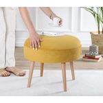 Casa si Gradina - Mobilier - Scaune si fotolii - Tabureti - Taburet, Atelier Del Sofa, lemn de fag, galben, 52x44 cm, bumbac - Infinity.ro