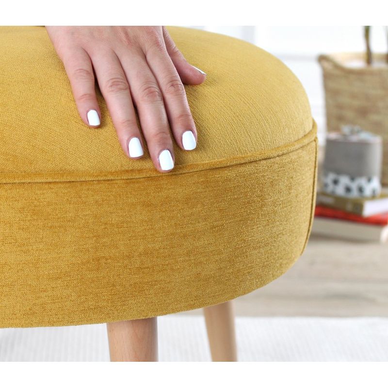 Casa si Gradina - Mobilier - Scaune si fotolii - Tabureti - Taburet, Atelier Del Sofa, lemn de fag, galben, 52x44 cm, bumbac - Infinity.ro