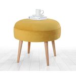 Casa si Gradina - Mobilier - Scaune si fotolii - Tabureti - Taburet, Atelier Del Sofa, lemn de fag, galben, 52x44 cm, bumbac - Infinity.ro
