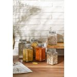 Casa si Gradina - Bucatarie si vesela - Organizare si depozitare bucatarie - Borcane si capace - Set borcane, Hermia, sticla, argintiu, 8.5x8.5x14/16.5/20 cm, 6 piese - Infinity.ro