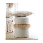 Casa si Gradina - Mobilier - Scaune si fotolii - Tabureti - Taburet, Atelier Del Sofa, bumbac si catifea, crem, diametru 39 cm, inaltime 50 cm - Infinity.ro