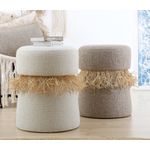 Casa si Gradina - Mobilier - Scaune si fotolii - Tabureti - Taburet, Atelier Del Sofa, bumbac si catifea, crem, diametru 39 cm, inaltime 50 cm - Infinity.ro