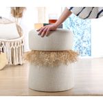 Casa si Gradina - Mobilier - Scaune si fotolii - Tabureti - Taburet, Atelier Del Sofa, bumbac si catifea, crem, diametru 39 cm, inaltime 50 cm - Infinity.ro