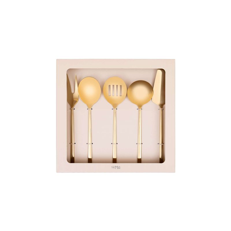 Casa si Gradina - Bucatarie si vesela - Ustensile bucatarie - Seturi ustensile de bucatarie - Set de servire 5 piese, Hermia, otel inoxidabil, auriu - Infinity.ro