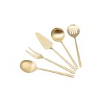Casa si Gradina - Bucatarie si vesela - Ustensile bucatarie - Seturi ustensile de bucatarie - Set de servire 5 piese, Hermia, otel inoxidabil, auriu - Infinity.ro