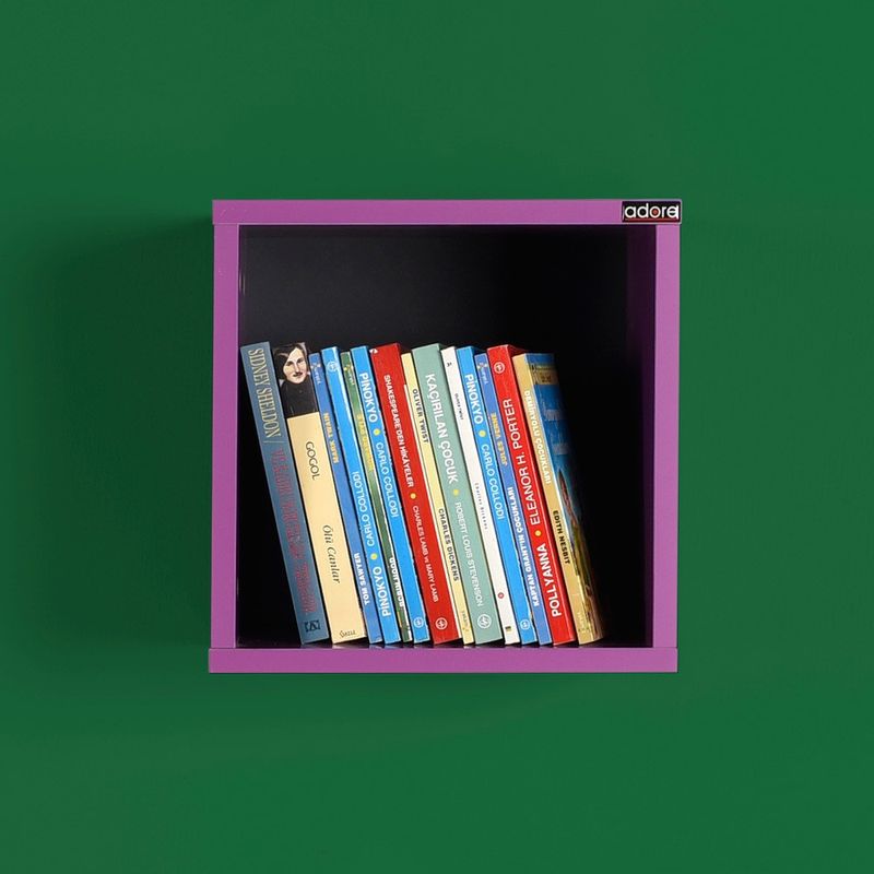 Casa si Gradina - Mobilier - Biblioteci si rafturi - Rafturi - Raft de perete, Hanah Home, pal melaminat, mov, 33x33x19 cm - Infinity.ro