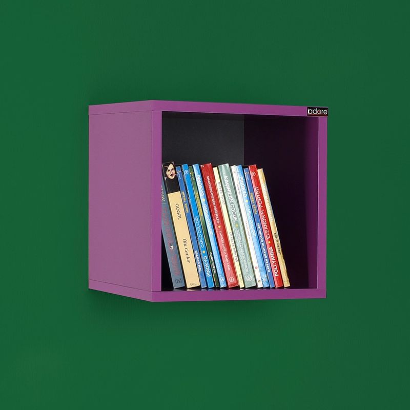 Casa si Gradina - Mobilier - Biblioteci si rafturi - Rafturi - Raft de perete, Hanah Home, pal melaminat, mov, 33x33x19 cm - Infinity.ro