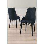 Casa si Gradina - Mobilier - Scaune si fotolii - Scaune - Set scaune, Hanah Home, metal, antracit si negru, 46x42x95 cm, 6 piese - Infinity.ro