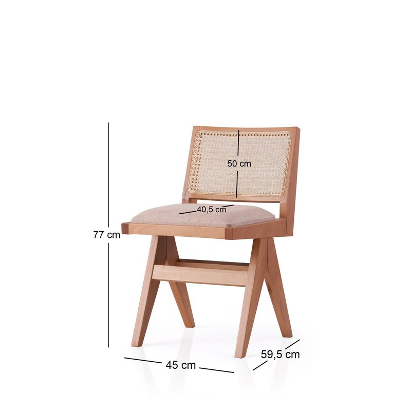 Casa si Gradina - Mobilier - Scaune si fotolii - Scaune - Scaun, Hanah Home, lemn fag, stejar bej, 45x59.5x77 cm - Infinity.ro