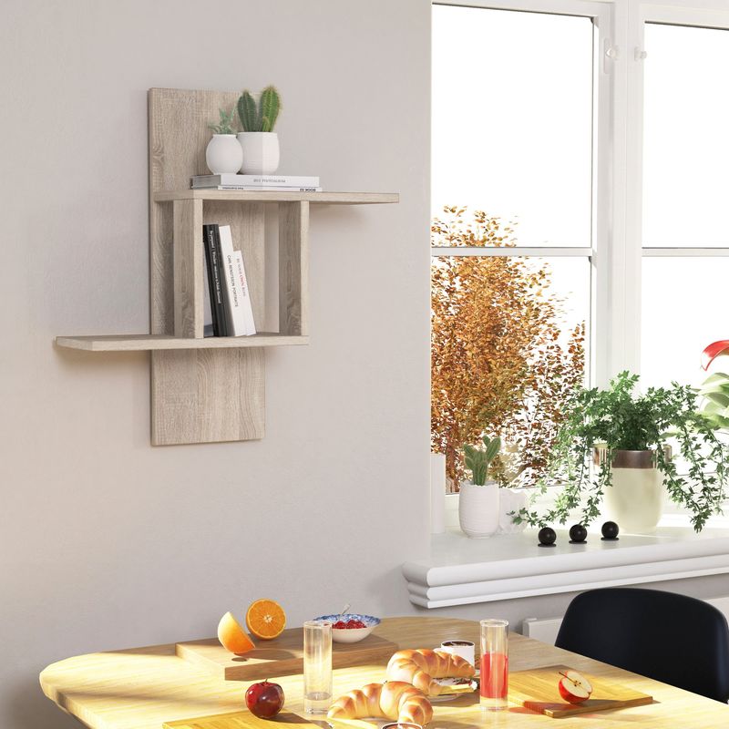 Casa si Gradina - Mobilier - Biblioteci si rafturi - Rafturi - Raft de perete, Hanah Home, pal melaminat, stejar sonoma, 64x20x70 cm - Infinity.ro