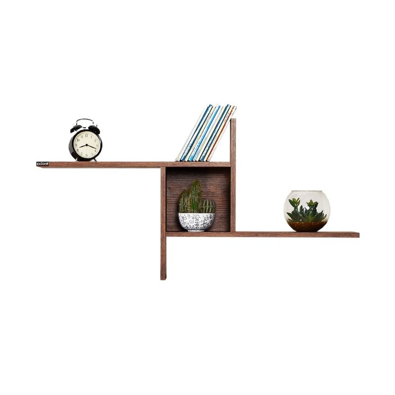 Casa si Gradina - Mobilier - Biblioteci si rafturi - Rafturi - Raft de perete, Hanah Home, pal melaminat, oslo si nuc, 100x50x18 cm - Infinity.ro