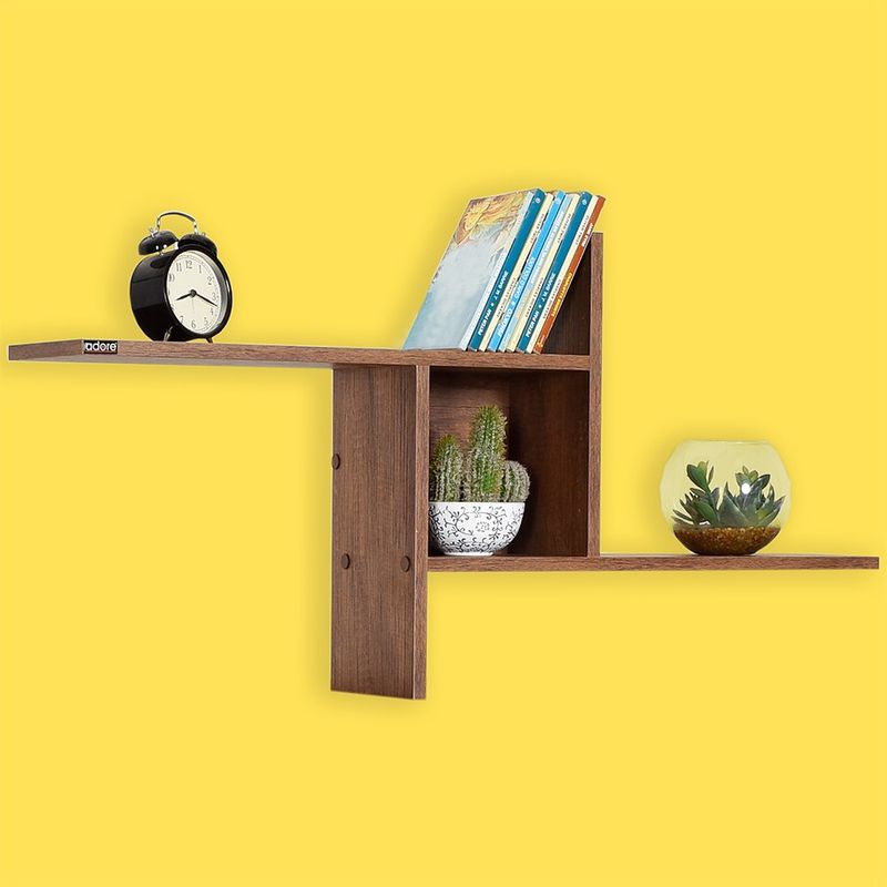 Casa si Gradina - Mobilier - Biblioteci si rafturi - Rafturi - Raft de perete, Hanah Home, pal melaminat, oslo si nuc, 100x50x18 cm - Infinity.ro