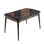 Casa si Gradina - Mobilier - Mese si birouri - Mese bucatarie si dining - Masa extensibila, Hanah Home, panou aglomerat cu melamina, negru alb, 132x79x76.5 cm - Infinity.ro