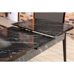 Casa si Gradina - Mobilier - Mese si birouri - Mese bucatarie si dining - Masa extensibila, Hanah Home, panou aglomerat cu melamina, negru alb, 132x79x76.5 cm - Infinity.ro
