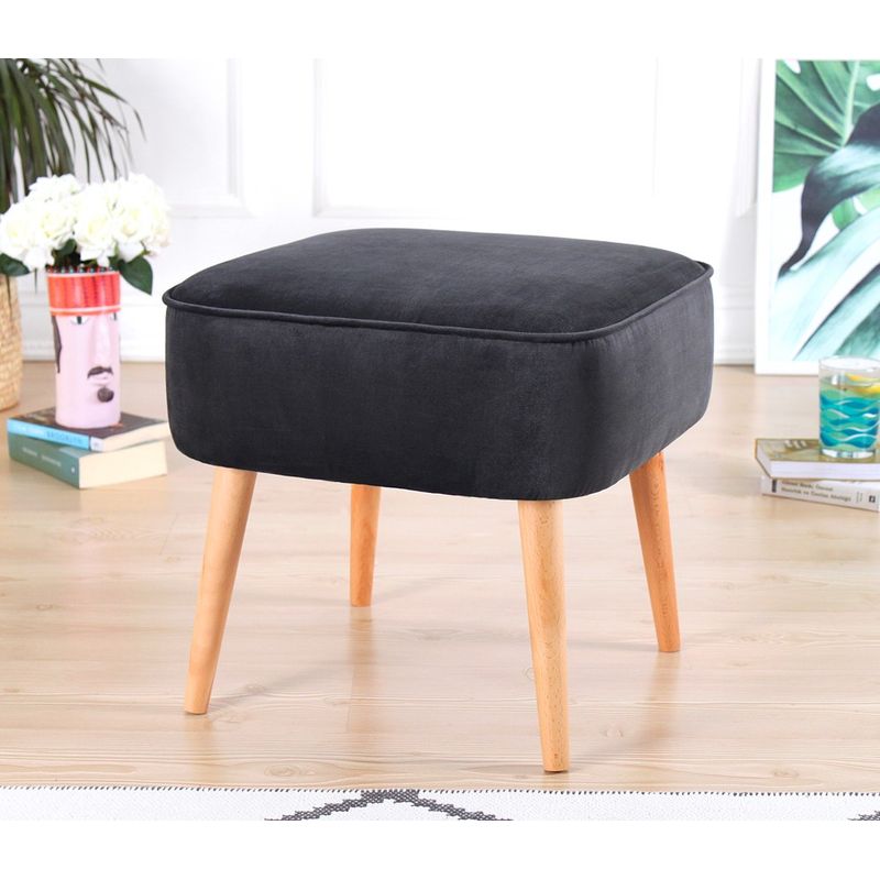 Casa si Gradina - Mobilier - Scaune si fotolii - Tabureti - Taburet, Atelier Del Sofa, catifea, gri inchis, 45x45x43 cm - Infinity.ro