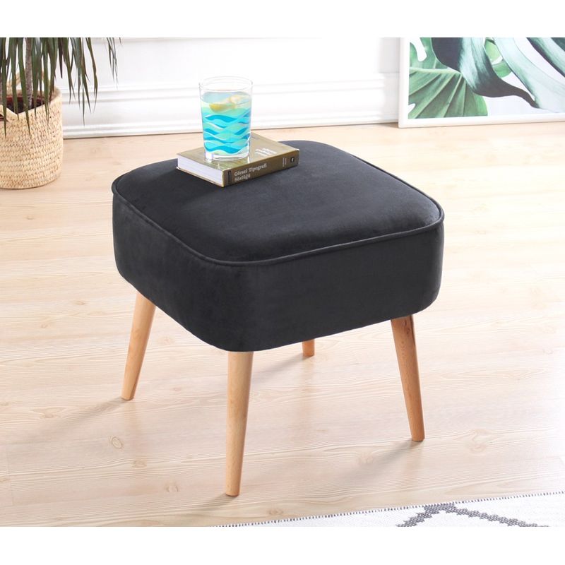 Casa si Gradina - Mobilier - Scaune si fotolii - Tabureti - Taburet, Atelier Del Sofa, catifea, gri inchis, 45x45x43 cm - Infinity.ro
